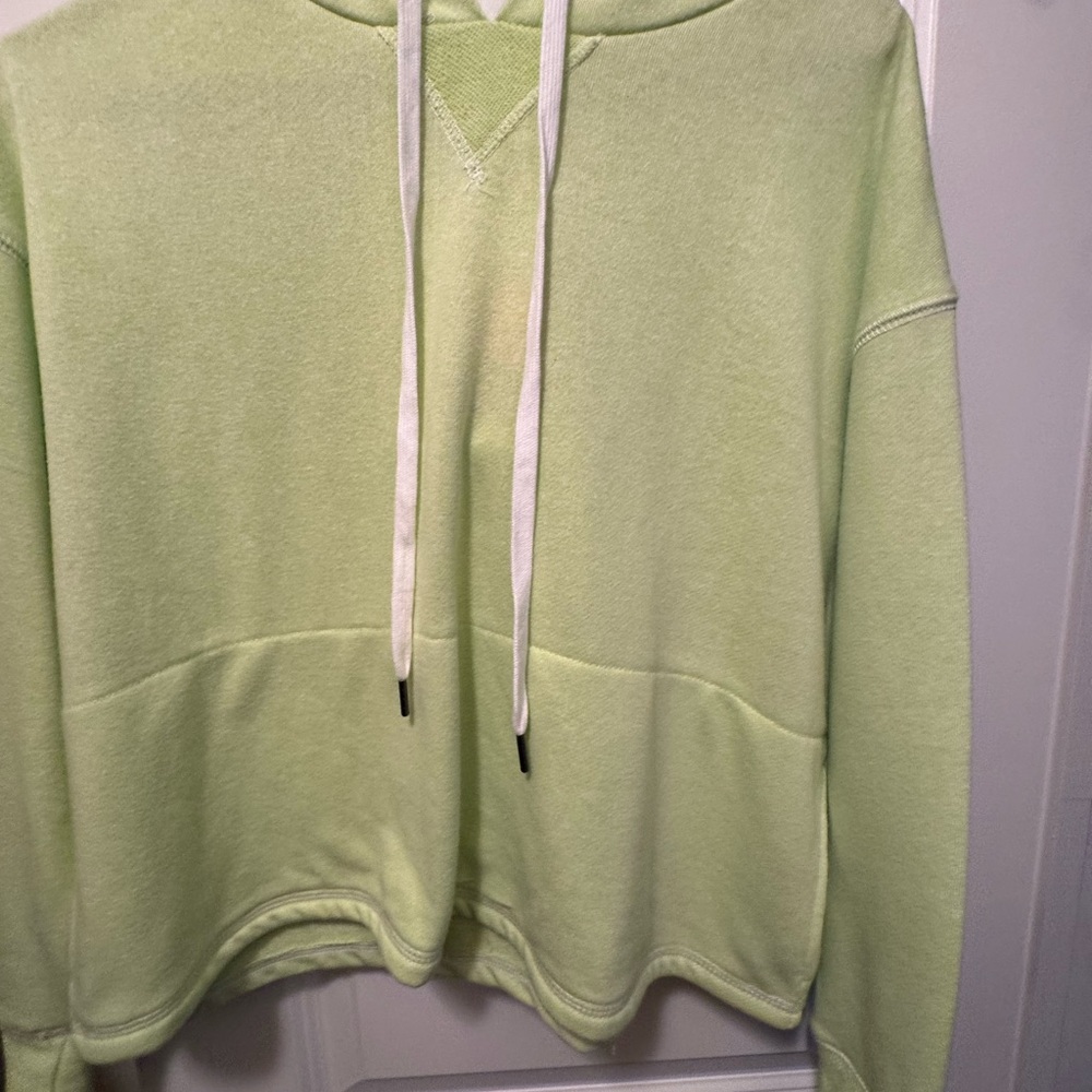Steve Madden Green Cropped Relaxed Hoodie